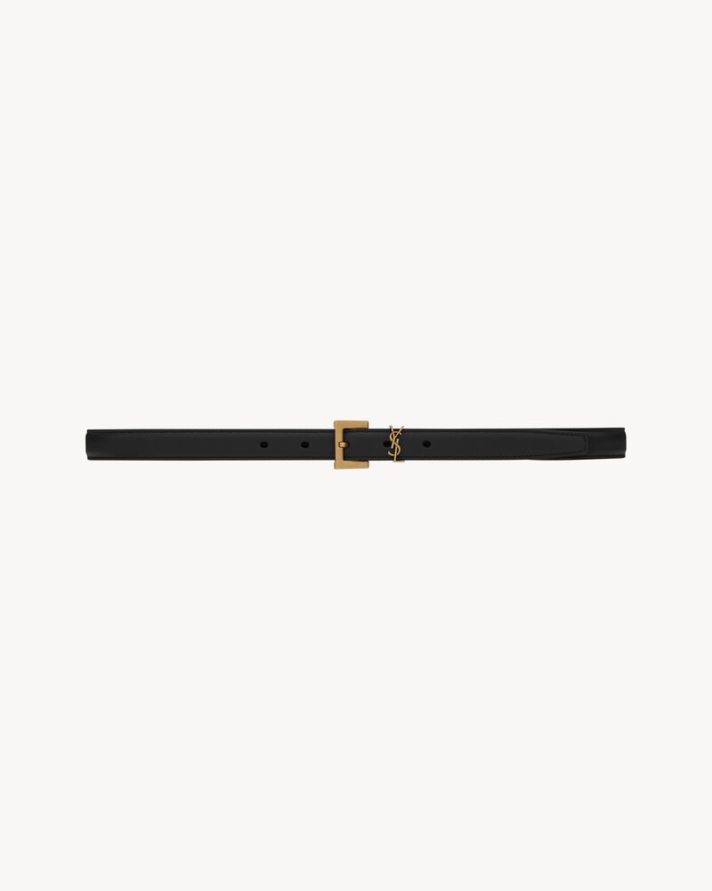 cassandre thin belt with square buckle in box saint laurent leather - Image 1